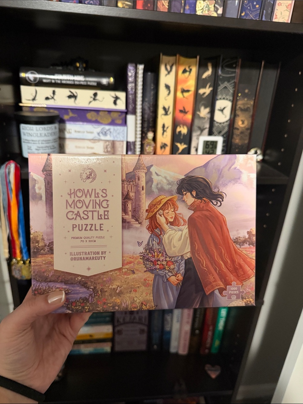 Howl's Moving Castle Puzzle - Illustrated 1000-Piece (Pink/Red)